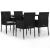 Set mobilier de grădină cu perne, 5 piese, negru, poliratan GartenMobel Dekor