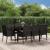 Set mobilier de grădină cu perne, 9 piese, negru, poliratan GartenMobel Dekor