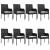 Set mobilier de grădină cu perne, 9 piese, negru, poliratan GartenMobel Dekor