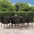 Set mobilier de grădină cu perne, 9 piese, negru, poliratan GartenMobel Dekor