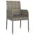 Set mobilier de grădină cu perne, 3 piese, negru/gri, poliratan GartenMobel Dekor