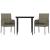Set mobilier de grădină cu perne, 3 piese, negru/gri, poliratan GartenMobel Dekor
