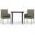Set mobilier de grădină cu perne, 3 piese, negru/gri, poliratan GartenMobel Dekor