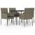 Set mobilier grădină cu perne, 5 piese, negru și gri, poliratan GartenMobel Dekor