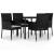 Set mobilier de grădină cu perne, 5 piese, negru, poliratan GartenMobel Dekor