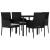 Set mobilier de grădină cu perne, 5 piese, negru, poliratan GartenMobel Dekor