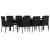 Set mobilier de grădină cu perne, 9 piese, negru, poliratan GartenMobel Dekor