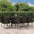 Set mobilier de grădină cu perne, 9 piese, negru, poliratan GartenMobel Dekor