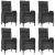 Set mobilier de grădină cu perne, 7 piese, negru, poliratan GartenMobel Dekor