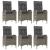 Set mobilier de grădină cu perne, 7 piese, negru/gri, poliratan GartenMobel Dekor
