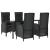 Set mobilier de grădină cu perne, 5 piese, negru, poliratan GartenMobel Dekor