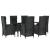 Set mobilier de grădină cu perne, 7 piese, negru, poliratan GartenMobel Dekor