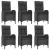 Set mobilier de grădină cu perne, 7 piese, negru, poliratan GartenMobel Dekor