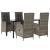 Set mobilier grădină cu perne, 5 piese, negru și gri, poliratan GartenMobel Dekor
