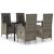 Set mobilier grădină cu perne, 5 piese, negru și gri, poliratan GartenMobel Dekor