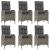 Set mobilier de grădină cu perne, 7 piese, negru/gri, poliratan GartenMobel Dekor