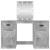Masă de toaletă cu LED, gri beton, 130x50x132,5 cm GartenMobel Dekor