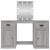 Masă de toaletă cu LED, sonoma gri, 130x50x132,5 cm GartenMobel Dekor