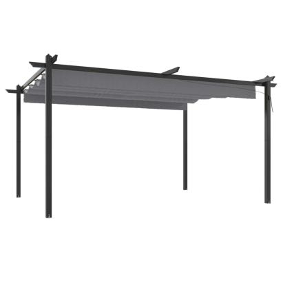 Pavilion de grădină, acoperiș retractabil, antracit, 4x3 m GartenMobel Dekor