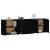 Servante, 3 piese, negru, lemn prelucrat GartenMobel Dekor