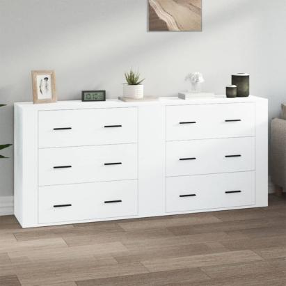 Servante, 2 piese, alb, lemn prelucrat GartenMobel Dekor