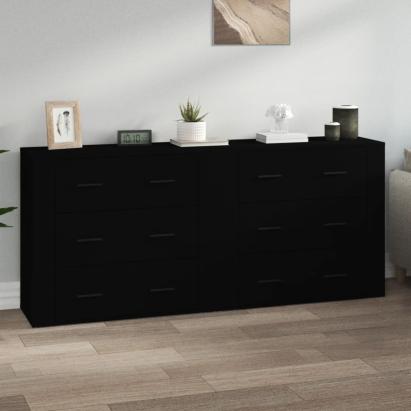 Servante, 2 piese, negru, lemn prelucrat GartenMobel Dekor