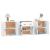 Servante, 3 piese, alb, lemn prelucrat GartenMobel Dekor