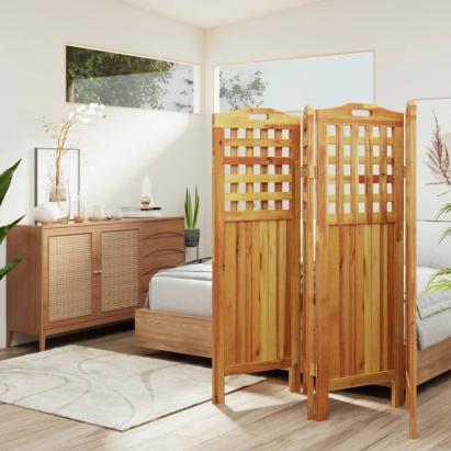 Paravan de cameră 4 panouri 162x2x115 cm lemn masiv de acacia GartenMobel Dekor