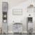 Set mobilier de baie, 3 piese, gri beton, lemn compozit GartenMobel Dekor