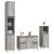 Set mobilier de baie, 3 piese, gri sonoma, lemn prelucrat GartenMobel Dekor
