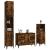 Set mobilier de baie, 3 piese, stejar fumuriu, lemn prelucrat GartenMobel Dekor