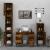 Set mobilier de baie, 3 piese, stejar fumuriu, lemn prelucrat GartenMobel Dekor