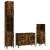 Set mobilier de baie, 3 piese, stejar fumuriu, lemn prelucrat GartenMobel Dekor