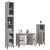 Set mobilier de baie, 3 piese, gri sonoma, lemn prelucrat GartenMobel Dekor