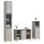 Set mobilier de baie, 3 piese, gri sonoma, lemn prelucrat GartenMobel Dekor