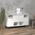 Servante, 2 buc, alb extralucios, 60x35x70 cm, lemn prelucrat GartenMobel Dekor