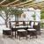 Set canapele de grădină forma L cu perne 5 piese maro poliratan GartenMobel Dekor