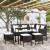 Set canapele grădină forma L cu perne 5 piese negru poliratan GartenMobel Dekor