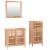 Set mobilier de baie, 3 piese, lemn masiv de nuc GartenMobel Dekor