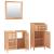 Set mobilier de baie, 3 piese, lemn masiv de nuc GartenMobel Dekor