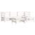 Set mobilier de grădină cu perne, 5 piese, alb, lemn masiv GartenMobel Dekor