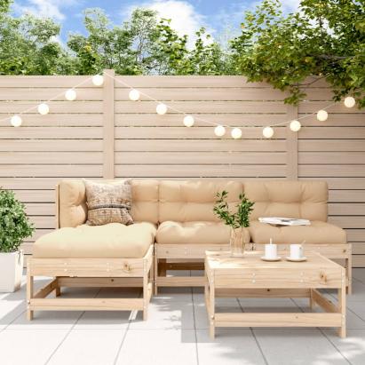 Set mobilier de grădină cu perne, 5 piese, lemn masiv GartenMobel Dekor
