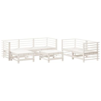 Set de șezlonguri de grădină 7 piese din lemn masiv de pin alb GartenMobel Dekor