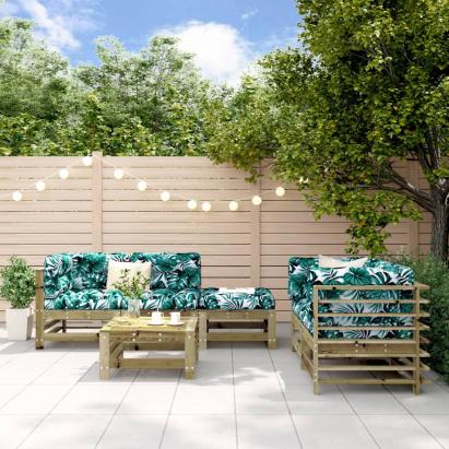 Set mobilier relaxare de grădină, 6 piese, lemn de pin tratat GartenMobel Dekor