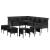 Set mobilier de grădină cu perne, 6 piese, negru, poliratan GartenMobel Dekor