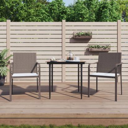 Set mobilier de grădină cu perne, 3 piese, poliratan și oțel GartenMobel Dekor