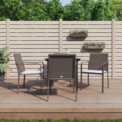 Set mobilier de grădină cu perne, 5 piese, poliratan și oțel GartenMobel Dekor