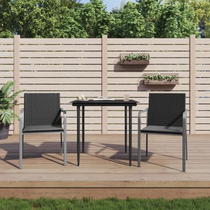 Set mobilier de grădină cu perne, 3 piese, poliratan și oțel GartenMobel Dekor