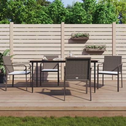 Set mobilier de grădină cu perne, 5 piese, poliratan și oțel GartenMobel Dekor