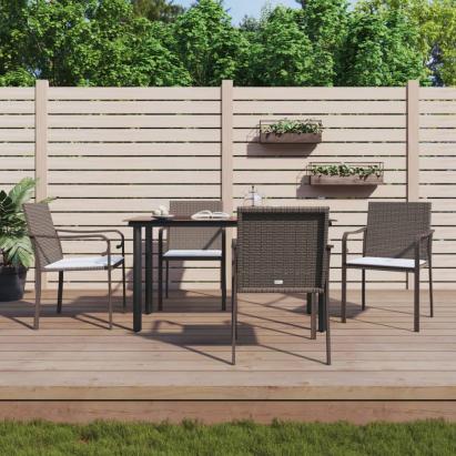Set mobilier de grădină cu perne, 5 piese, poliratan și oțel GartenMobel Dekor